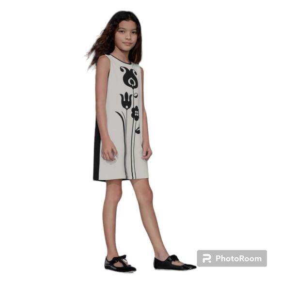 Victoria Beckham For Target Girls Black White Mod Shift Tulip Print Size XS - Picture 1 of 5